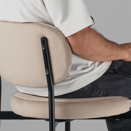 Стул полубарный MASO велюр бежевый