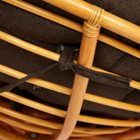 Кресло-качалка "PAPASAN" w 23 и 01 B с подушкой, мед, ткань коричневый, 3М7-147 фото в интернет-магазине Stoolmarket