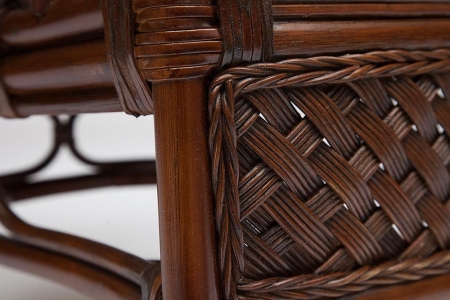 Комплект для отдыха "ANDREA" (диван + 2 кресла + журн. столик со стеклом + подушки) Pecan Washed античный орех, ткань рубчик, кремовый