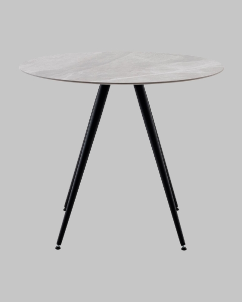 Стол Ники с круглой столешницей из керамики Italian light grey 900 Стол Ники с круглой столешницей из керамики Italian light grey 900