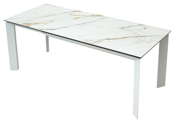 Стол CREMONA 160 KL-188 Контрастный мрамор, белый каркас