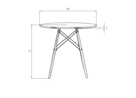 Стол обеденный CHELSEA`80, ножки светлый бук, столешница темно-серый (GR-04)