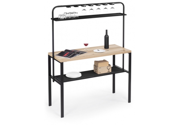 Барный стол Нари 120х50х171 делано, черный матовый