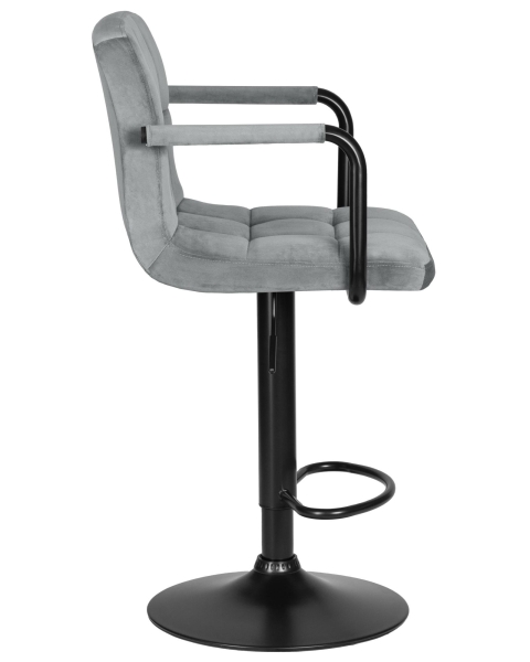 Набор 2 шт Стул барный KRUGER ARM BLACK, серый велюр (MJ9-75)
