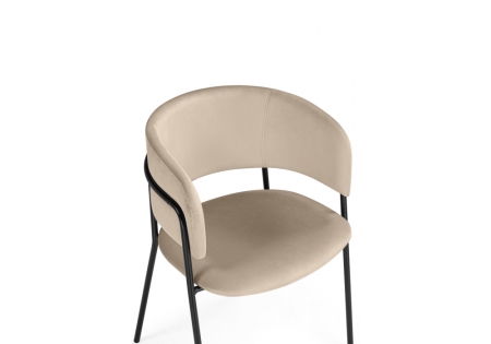 Стул на металлокаркасе Осло темно-бежевый (H-07), черный