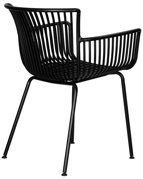 Стул ROSS черный, пластик и металл, твердое сиденье, с подлокотниками
