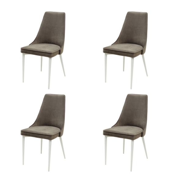 Стул NEPAL-P графит #14 велюр, белый каркас Стул NEPAL-P графит #14 велюр, белый каркас