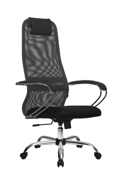 Компьютерное кресло SU-B-8 серый, с подлокотниками, крестовина