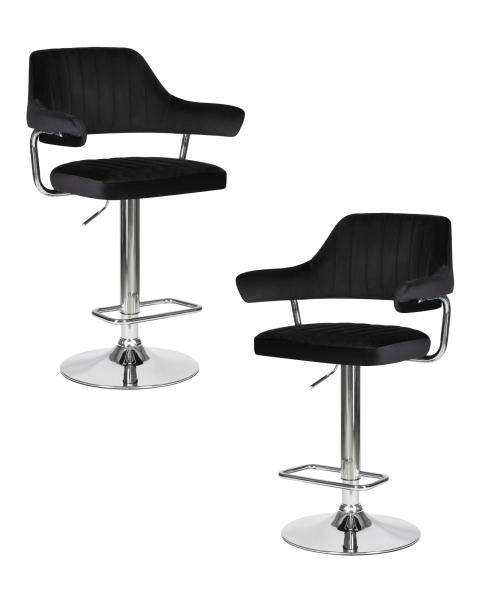 Набор 2 шт Стул барный CHARLY, черный велюр (MJ9-101)