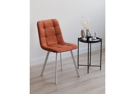 Стул на металлокаркасе Чилли терракотовый, белый