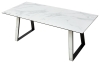 Стол Франк 160 белый мрамор, стекло, белый мрамор - черный