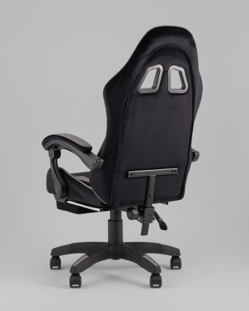 Кресло спортивное TopChairs MG-7019 велюр черно-серый фото в интернет-магазине Stoolmarket