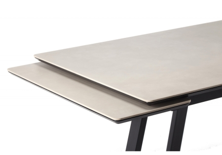 Керамический стол Памелла 140(200)х80 carmen light grey, черный