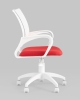 Кресло офисное ST-BASIC-W TopChairs спинка белая сетка сиденье красная ткань крестовина белый пластик фото в интернет-магазине Stoolmarket