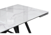 Стеклянный стол Вилсон 140(200)х80 белый мрамор, черный