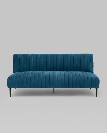 Диван прямой Дрезден велюр синий