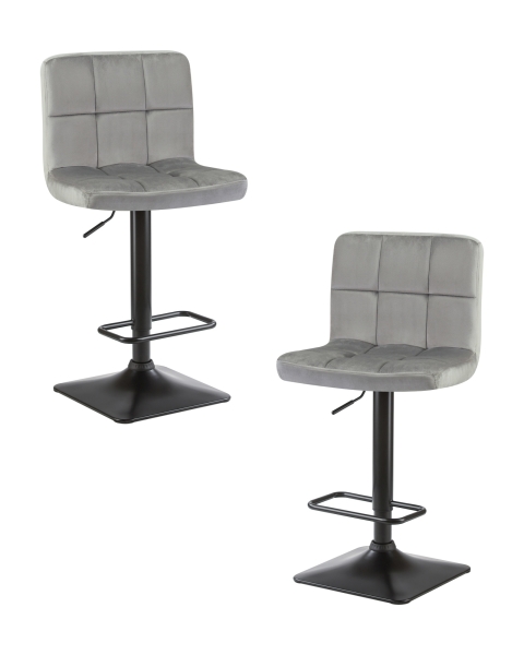 Набор 2 шт Стул барный DOMINIC, серый велюр (MJ9-75)
