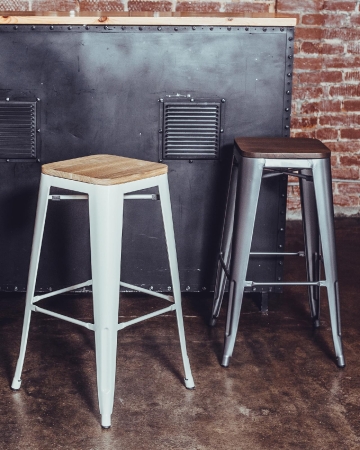 Стул барный TOLIX WOOD белый глянцевый Стул барный TOLIX WOOD белый глянцевый