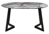 Стол Алингсос черная шагрень, мрамор серый
