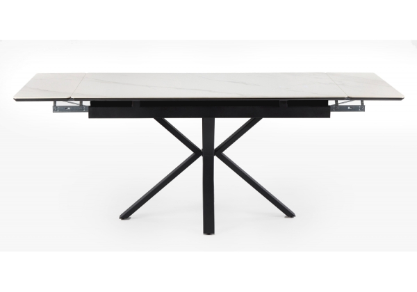 Керамический стол Старлайт 140(200)х80 snow alpin white, черный