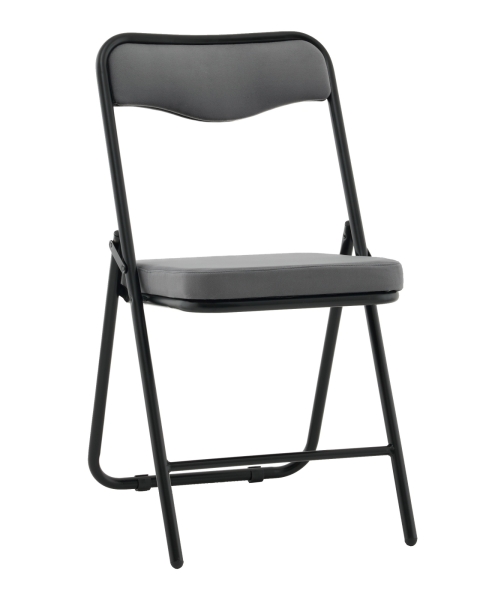 Стул складной Джонни велюр велютто темно-серый, каркас черный матовый