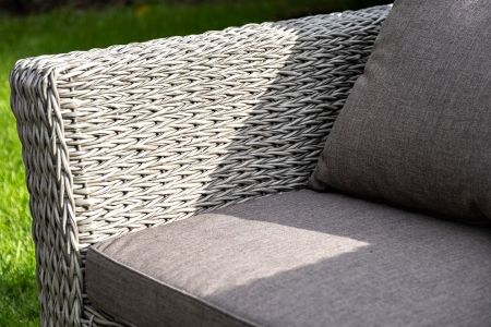 Кресло "Капучино" из искусственного ротанга (гиацинт), цвет серый