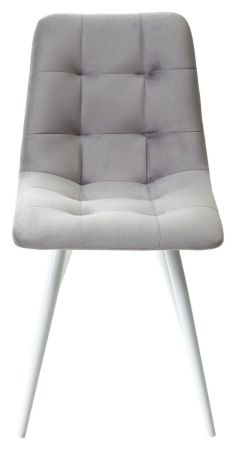 Стул CHILLI-Q светло-серый #26 велюр, белый каркас