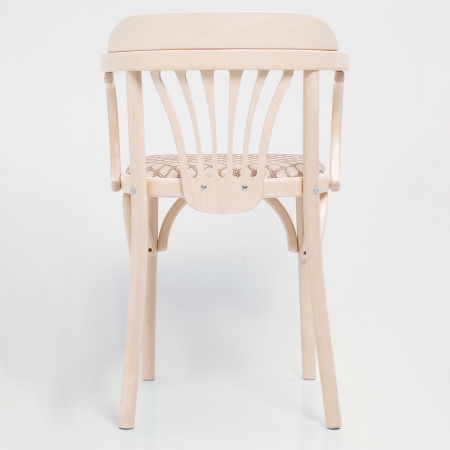 Деревянный стул Венский беленый дуб с мягким сиденьем из ткани