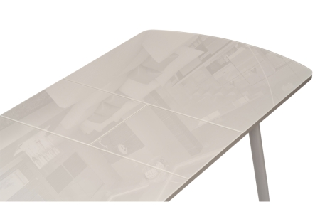 Стеклянный стол Бейкер 120(152)х70х75 латте, капучино