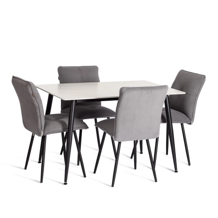 Стул обеденный Sweet серый, ткань и металл, мягкое сиденье, без подлокотников Стул обеденный Sweet серый, ткань и металл, мягкое сиденье, без подлокотников