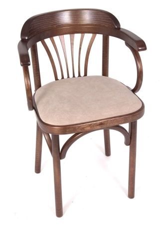 Деревянный стул Венский темный тон с мягким сиденьем из ткани RS 16 Деревянный стул Венский темный тон с мягким сиденьем из ткани RS 16