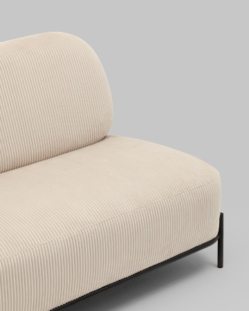 Диван Стоун велюр рельефный молочный