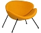 Кресло дизайнерское EMILY, желтая ткань AF13, черное основание