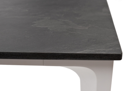 "Малага" обеденный стол из HPL 90х90 см, серый гранит, каркас белый
