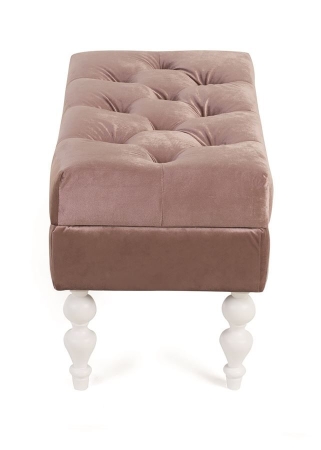 Банкетка Виктория розовая с белыми ножками