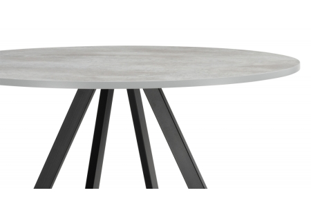 Стол деревянный Баргел 90х90х75 бетон, черный