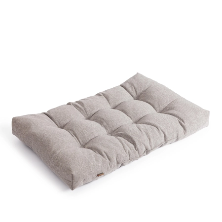 Кресло Charli серый и бежевый, ткань и металл, мягкое сиденье, без подлокотников