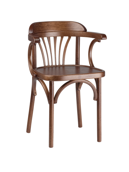 Деревянный стул Венский средний тон с твердым сиденьем с дугами назад Деревянный стул Венский средний тон с твердым сиденьем с дугами назад