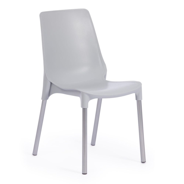 Стул GENIUS (mod 75) металл и пластик, 46x56x84cм, серый, ножки хром