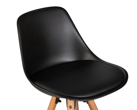 Набор 2 шт Стул полубарный RONNI, ножки светлый бук, черный (B-03)