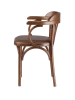 Деревянный стул Венский средний тон с мягким сиденьем из коричневой экокожи Деревянный стул Венский средний тон с мягким сиденьем из коричневой экокожи