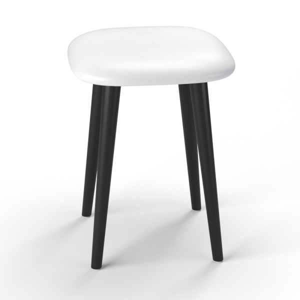 Табурет-2 экокожа белая/черный