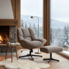 Кресло Релакс/Relax с пуфом, бежевый фото в интернет-магазине Stoolmarket