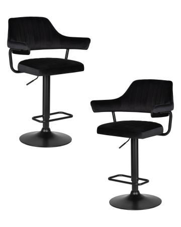 Набор 2 шт Стул барный CHARLY BLACK, черный велюр (MJ9-101)