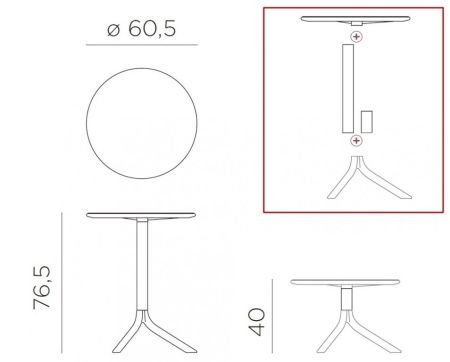 Стол пластиковый обеденный Spritz + Spritz Mini горчичный