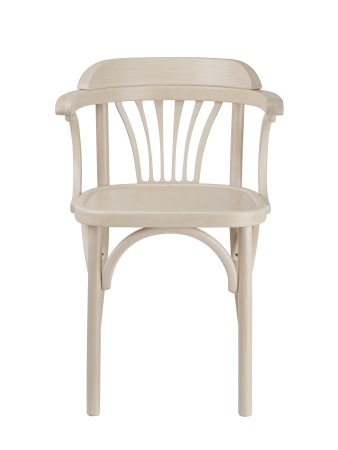 Деревянный стул Венский беленый дуб с твердым сиденьем с дугами назад