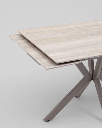 Стол Marmer 120-180/80/76 см подстолье металл капучино