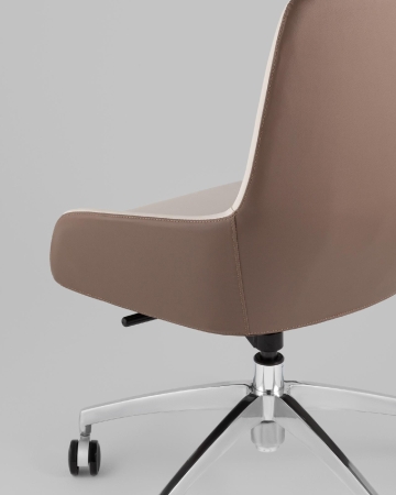 Кресло офисное Soulo TopChairs светло-серый, коричневый