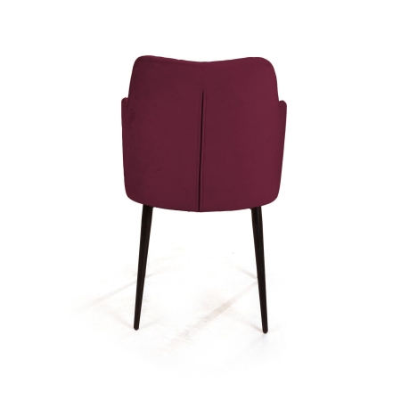 Стул с подлокотниками Hunt ромб, бархат красный new, черный конус