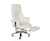 Кресло офисное Парламент ivory, сталь и хром, слоновая кость, кожа